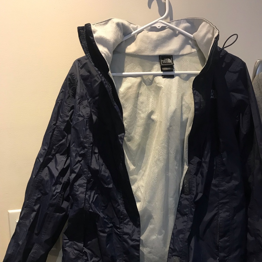 North Face Navy Blue Rain jacket/wind breaker